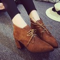 Boots Winter Combat Boots Fleece Casual Chunky Heel Gore Black / Brown