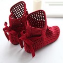 Women's Winter Round Toe / Fashion Boots Dress Flat Heel Bowknot Black / Brown / Red